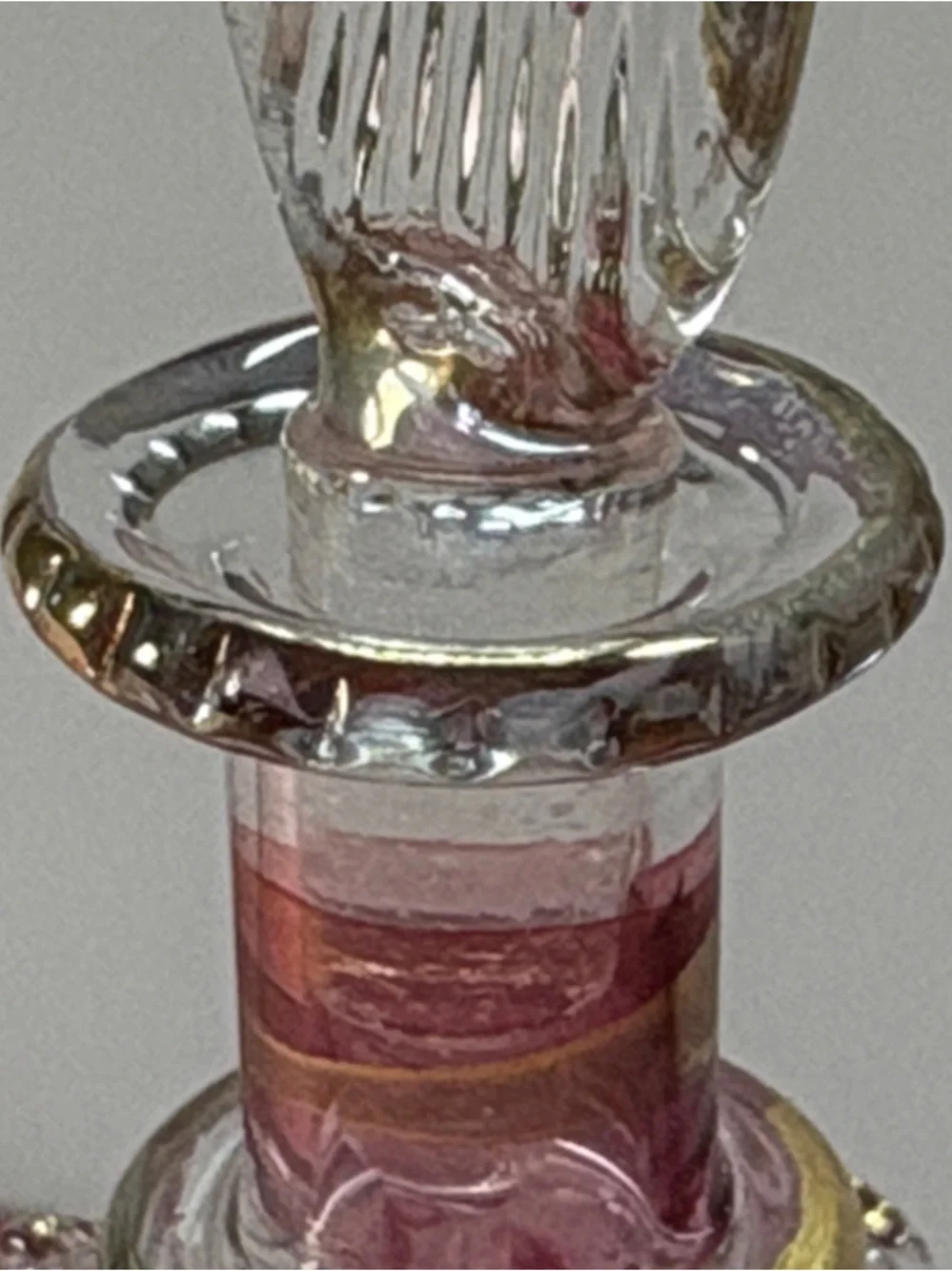 Egyptian Handblown Glass Decorative Bottle w/ Stopper
